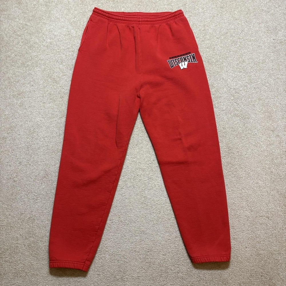 Vtg‎ Wisconsin Badgers Sweatpants Mens XL Red NCAA Football Pro Player 90s